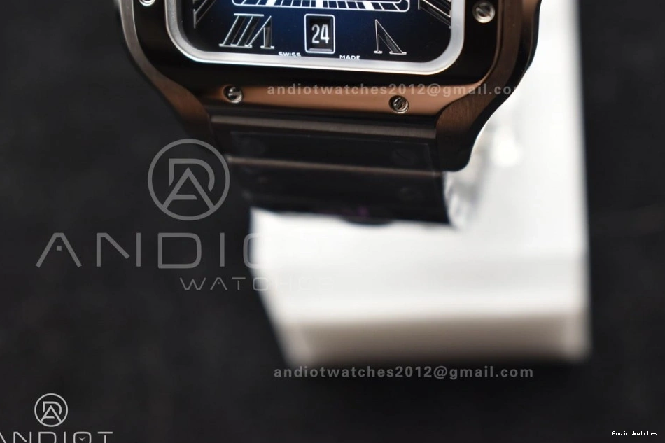 40mm Santos SS V de SS Cartier MIYOTA Dial on Blue 1047 BVF Bracelet Colorful Edition 9015 SmartLinks Best 1:1 1024